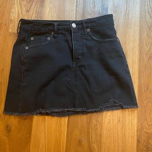 Black Jean American Eagle Miniskirt Size 0